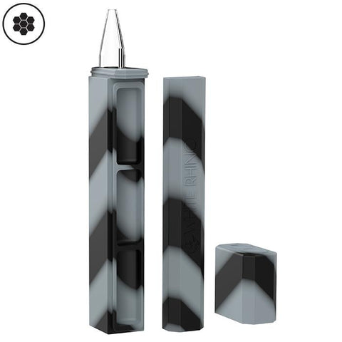 White Rhino Dab Out Silicon Container With Quartz Straw